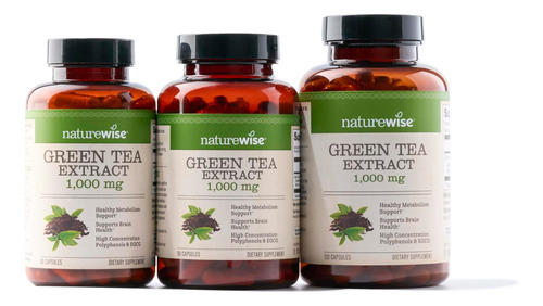 Cápsulas De Extrato De Chá Verde Naturewise 1000 Mg - 50% Eg - Imagem 4