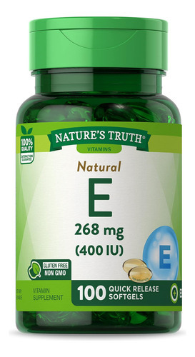 Natures Truth Vitamin E 400 Natural (d-alpha) 100 Softgels,