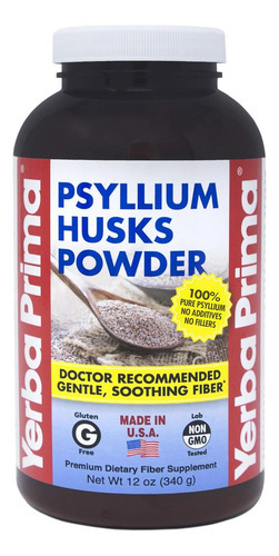 Cascas De Yerba Prima Psyllium Em Pó 12 Onças - Suplemento D