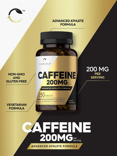 Pílulas De Cafeína Carlyle 200mg | 250 Comprimidos | Fórmula - Imagem 4