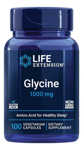 Extensão Da Vida Glicina, 1000 Mg, Aminoácido Que Promove So