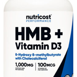 Suplemento Nutricost Hmb 1000mg E Vitamina D3 4000iu 240 Ca