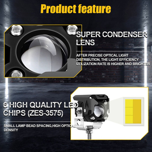 Refletores Led De 2 Unidades, Farol Xenon Mile Para Motocicl - Imagem 5