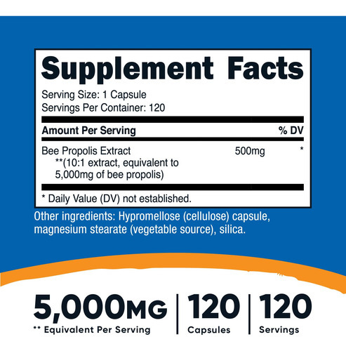 Suplemento Dietético Nutricost Bee Propolis 10:1 Extract 500 - Imagem 3