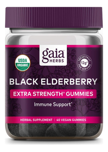 Gaia Herbs Sabugueiro Preto (sambucus Nigra) Gomas De Força