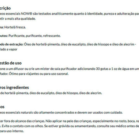 Mistura Óleo Clear The Air Now Foods 30ml Importado 5un - Imagem 5