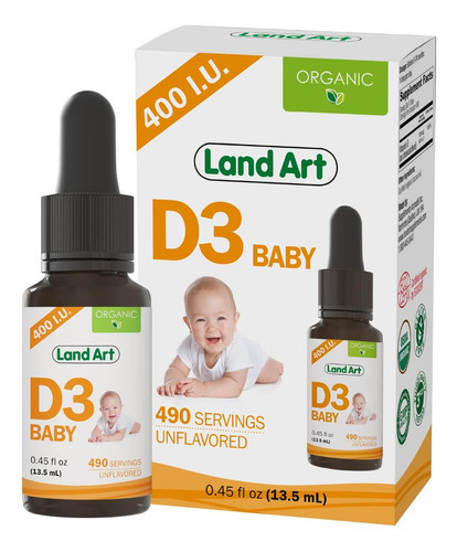 Gotas De Vitamina D3 Orgânica Certificada - Para Bebês - 400
