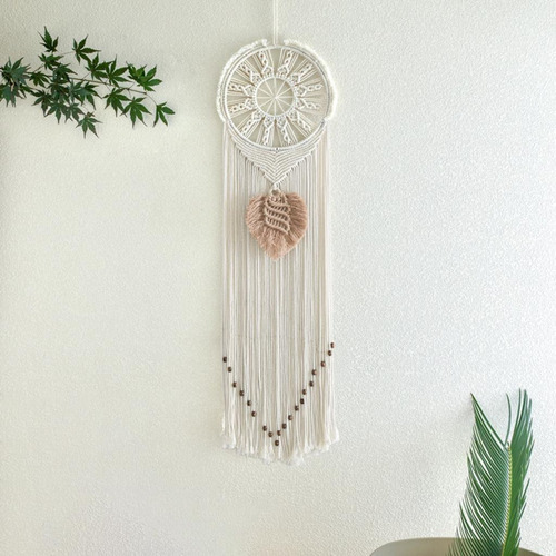 Macrame Dream Catcher Grande Boho Pendurado Na Parede Tecido - Imagem 4