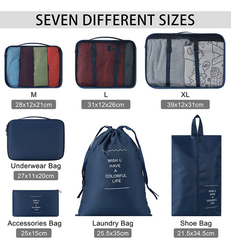 Conjunto De 7 Peças De Sacolas De Roupas, Embalagem Quadrada - Imagem 2
