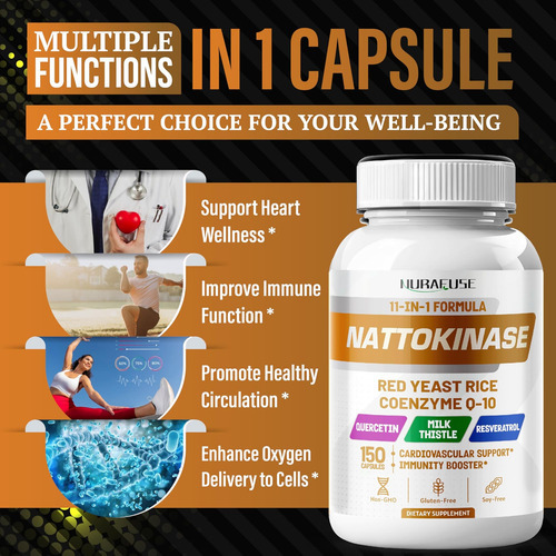 Fórmula Nurafuse Nattokinase 11 Em 1 - 4.750 Mg Com Fermento - Imagem 4