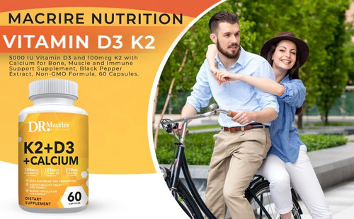 Dr. Macrire Nutrition Vitamina D3 K2, 5000 Ui De Vitamina D3 - Imagem 2