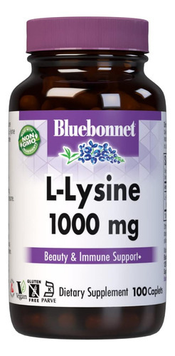Cápsulas Bluebonnet L-lisina 1000 Mg, 100 Contagens