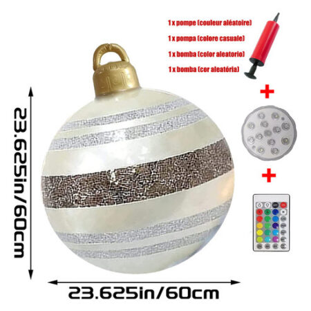 Enfeites De Bola Decorados De Natal Infláveis De Pvc Grandes - Imagem 24