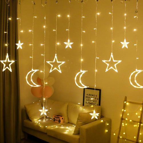 Luzes De Janela Cortina Led Star Moon À Prova D"água Para Ca - Imagem 4