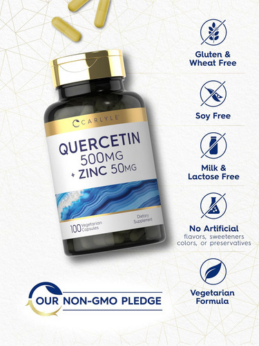 Cápsulas De Carlyle Quercetina 500mg | Com 50mg De Zinco | 1 - Imagem 5
