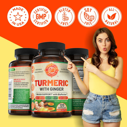 Curcumina De Cúrcuma Orgânica Com Gengibre E Pimenta Preta. - Imagem 7