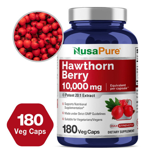 Nusapure Hawthorn Berry 10.000 Mg Por Cápsula Vegetal, Conta - Imagem 5