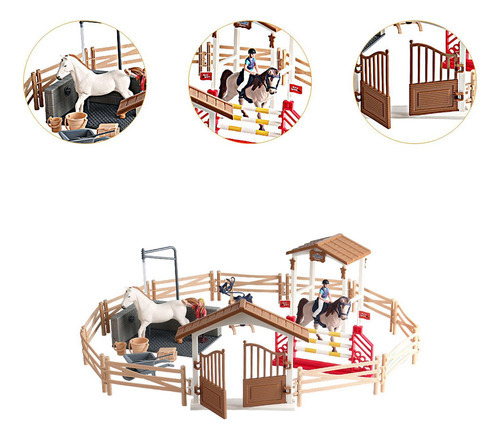 Cavalo Cavaleiro Playset Brinquedo Equestre Conjunto Fingir - Imagem 3