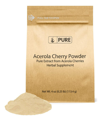 Ingredientes Originais Puros Acerola Cereja Em Pó 4oz Não Og
