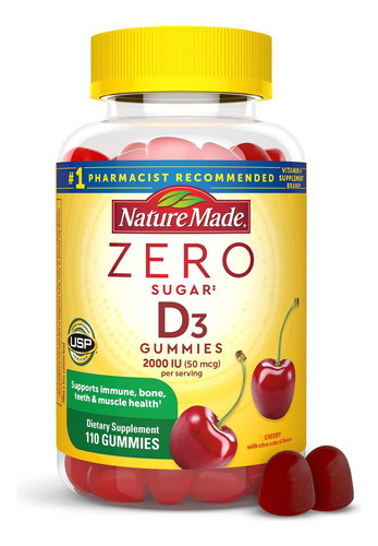Gomas De Vitamina D3 Com Zero Açúcar Da Nature Made 2.000 Ui