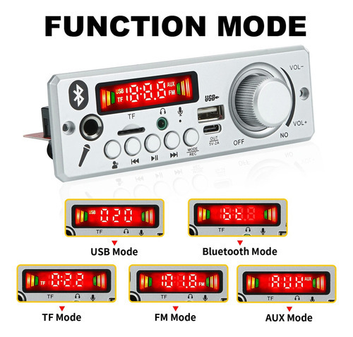 Placa Decodificadora Mp3 Wav, Amplificador De 80w, Microfon - Imagem 6