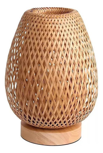 Decoração Peça Central Abajur De Bambu