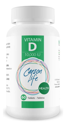 Carson Life Vitamina D 10.000 Ui Comprimidos - Excelente Sup