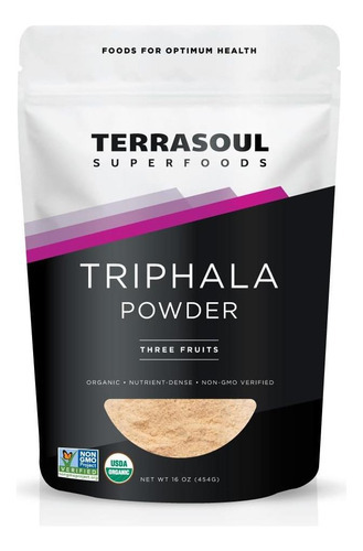 Pó Triphala Orgânico Terrasoul Superfoods -1 Libra