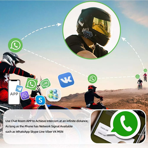 Fone De Ouvido Sem Fio Bluetooth À Prova D"água Para Capacet - Imagem 8