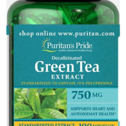 Extrato Padronizado De Chá Verde Descafeinado Puritans Pride