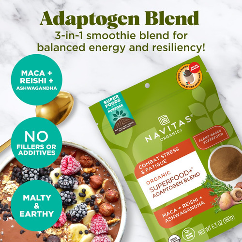 Navitas Organics Superfood + Mistura Adaptogen Para Suporte - Imagem 3
