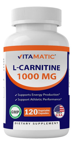 Fumarato De L-carnitina Vitamatic 1000 Mg - 120 Cápsulas Veg