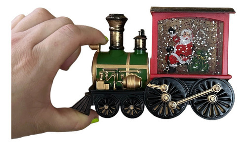 . Trem Do Papai Noel Decorado Com Água E Neve, Presente De - Imagem 5