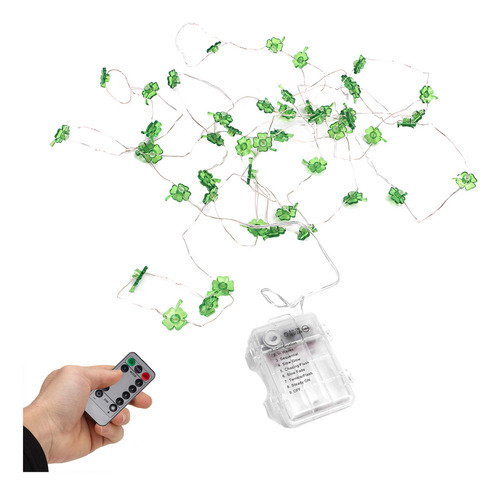 String Lights Decor, Trevo De 4 Folhas, 50 Leds, Mão Decorat - Imagem 2