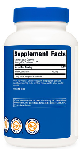 Suplemento Nutricost Colostrum 500mg 120 Cápsulas - Imagem 5