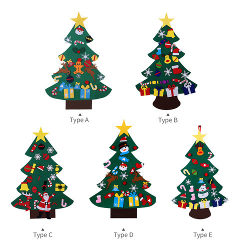 Árvore De Feltro Diy De 43 Polegadas Com Ornamentos Removíve - Imagem 2