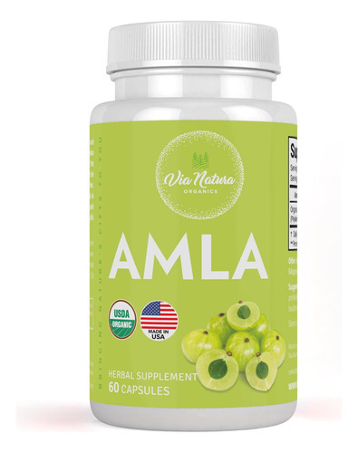 Via Natura Organics Amla Cápsulas 1000mg | Suplemento De Erv