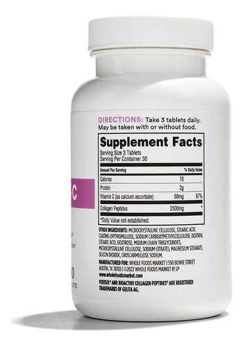 Whole Foods Market, Colágeno Verisol 2500mg, 90 Contagem - Imagem 2