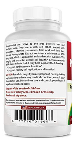 Extrato De Romã Best Naturals 250 Mg 120 Cápsulas - Imagem 4