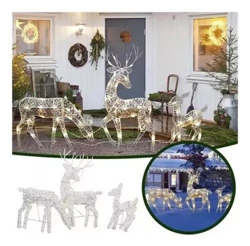 Ps Conjunto Enfeites Rena De Natal Com Led Luminosos De 3