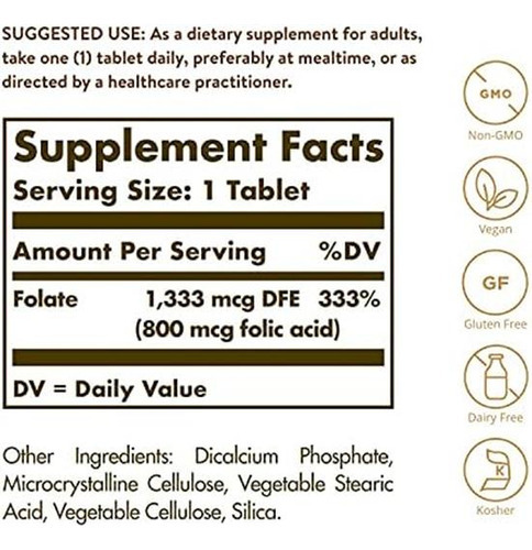 Folato 1.333 Mcg Dfe (metafolin® 800 Mcg) Comprimidos - 100 - Imagem 2
