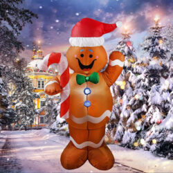 - Decoração De Natal Inflável De Papai Noel Gingerbread Man