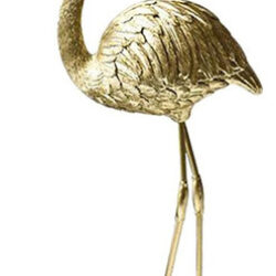 Estátua De Resina De Flamingo Dourado Escultura B B Ouro