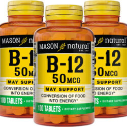 Vitamina B-12, Marca Mason Natural, 50 Mcg, 100 Comprimidos