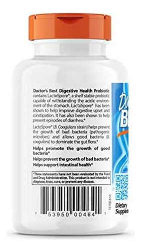 Doctors Best Health Probiotic 2 Bilhões Com Lactospore, Nã - Imagem 3