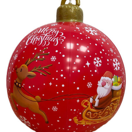 Bola De Natal Decorada Inflável Ao Ar Livre De 60 Cm - Imagem 10