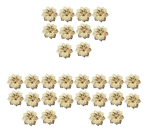 30 Peças De Anéis De Guardanapo Com Design De Flores, Fivela