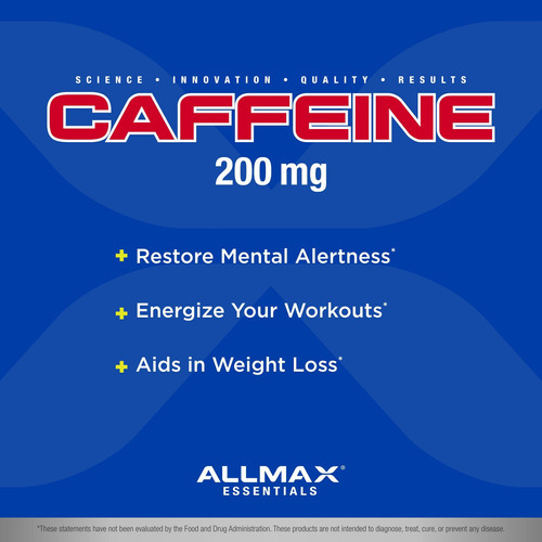 Allmax Nutrition Caffeine Pills, Energia Sustentada E Pré -t - Imagem 3
