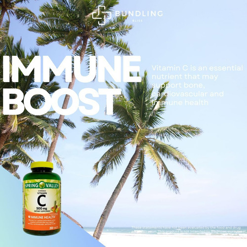 Pacote Bliss Spring Valley Vitamina C 500 Mg, Comprimidos Ma - Imagem 4