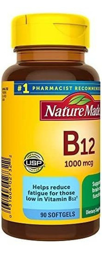 Vitamina B-12 Marca Nature Made, 1000 Mcg, 90 Comprimidos - Imagem 6